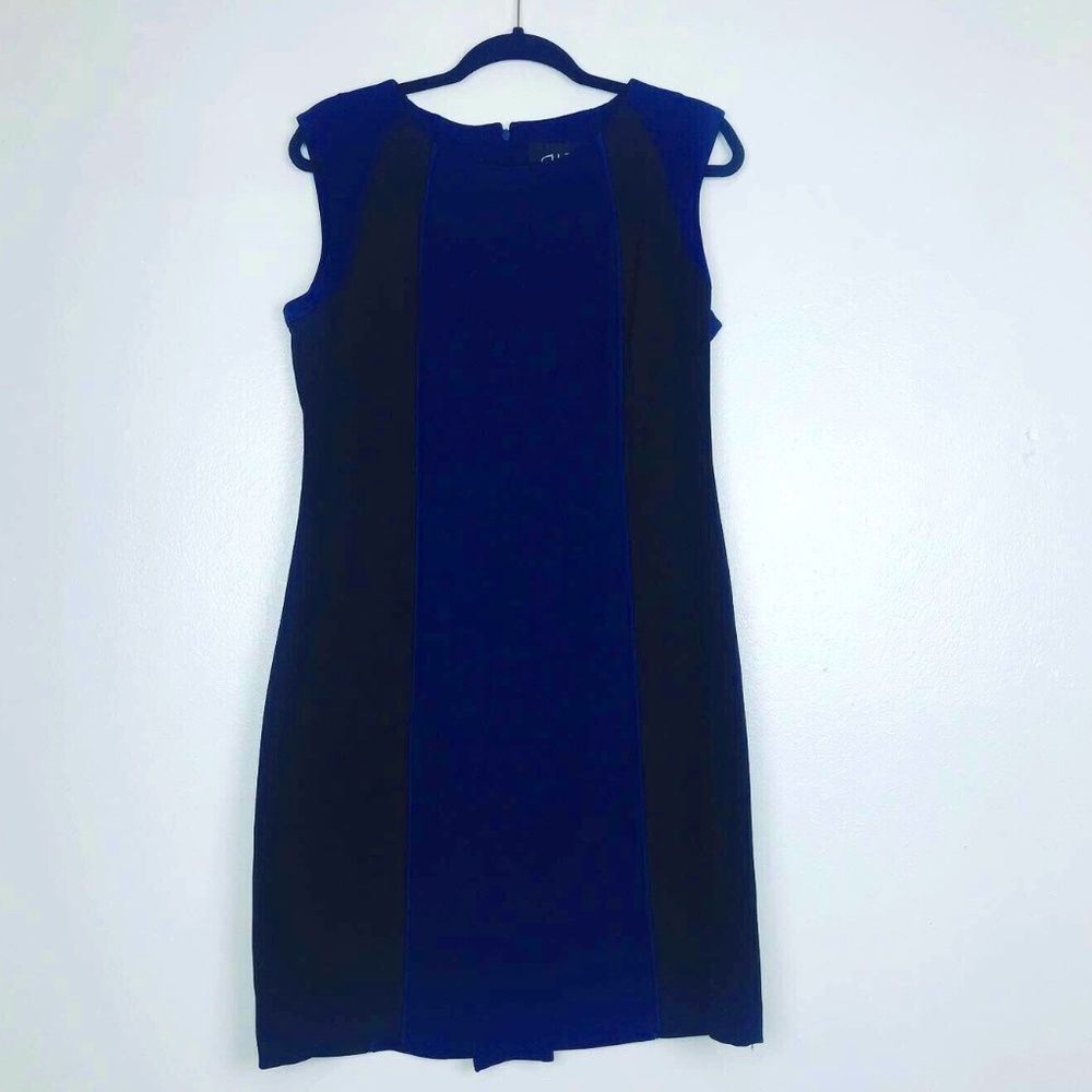 Chelsea Rose Navy Blue Black Color Block Dress 10